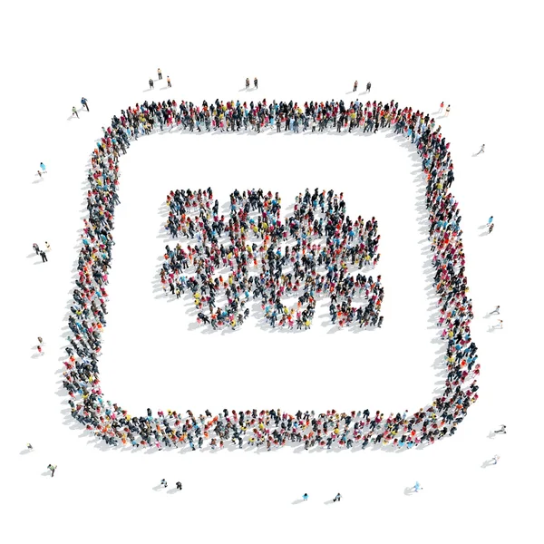 Group  people  shape  abstract symbol — Stock Photo, Image