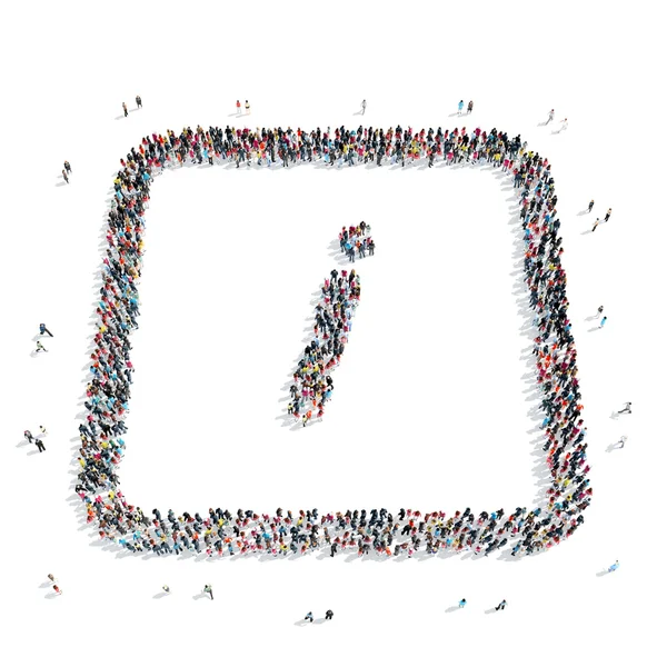 Group  people  shape  letter — Stock Photo, Image