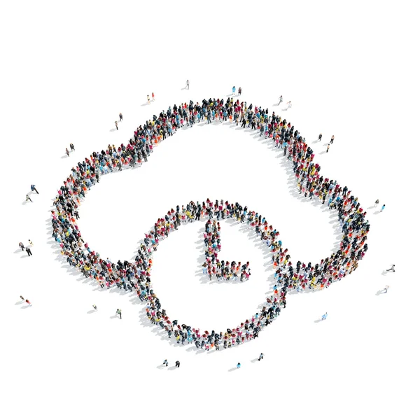 Grupo pessoas forma nuvem — Fotografia de Stock