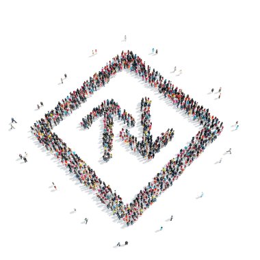 Grup insanlar ok şekli