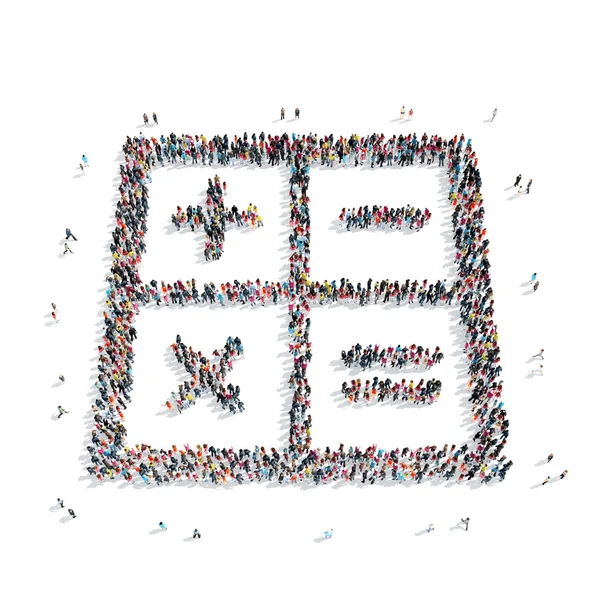 Csoport ember alakú matematikai jelek — Stock Fotó