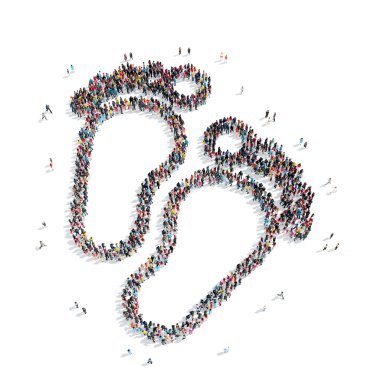 Grup insanlar şekil parça