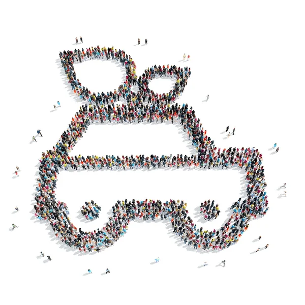 Grup insanlar araba ekoloji şekil