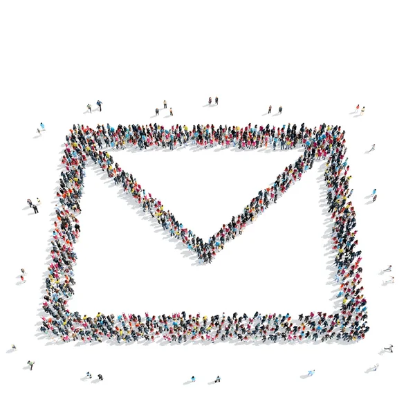 Group  people  shape  letter email — Stock Photo, Image