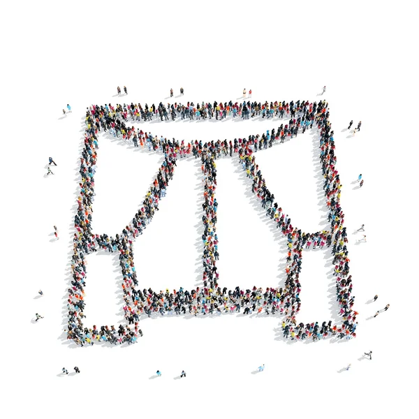 Grup insanlar şekil penceresi