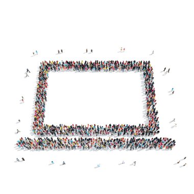 Grup insanlar laptop şekil