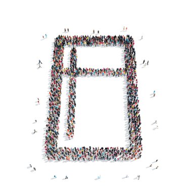 Grup insanlar şekli buzdolabı