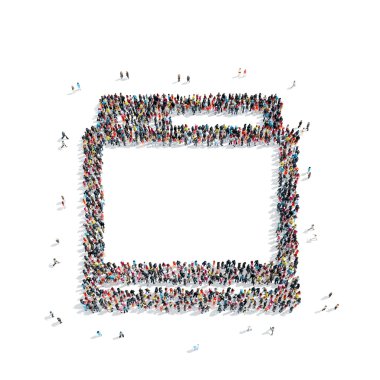 Grup insanlar şekli bulaşık makinesi