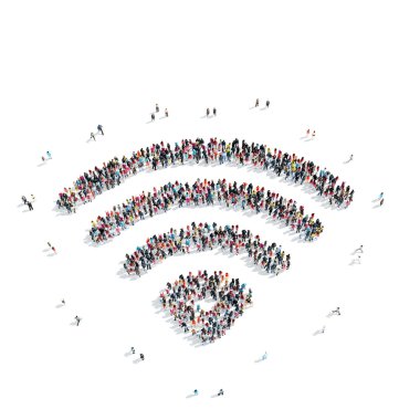 Grup insanlar şekli Wi fi