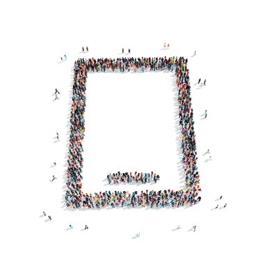 Grup insanlar tablet şekil