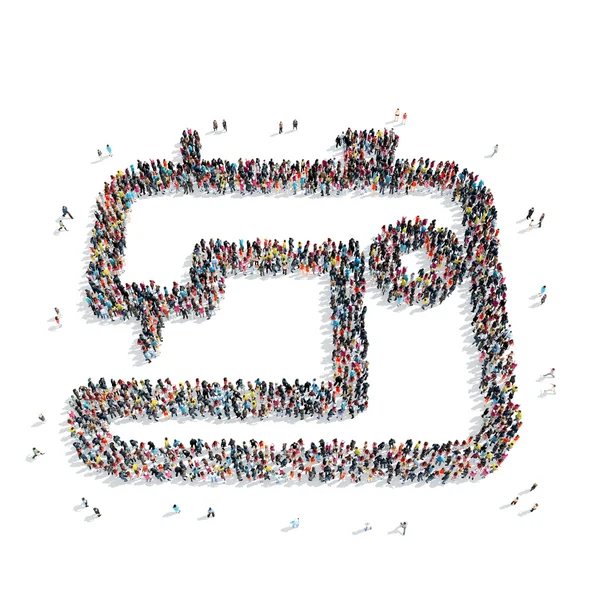 Grup insanlar şekli dikiş makinesi