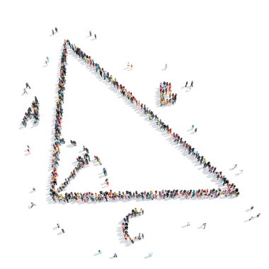 Grup insanlar şekil geometrik açı