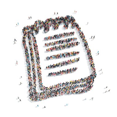 Grup insanlar şekli notlar çizgi film