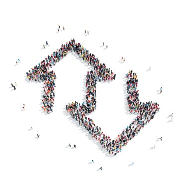 Grup insanlar ok şekli