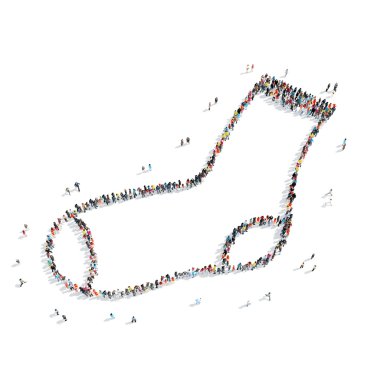 Grup insanlar şekli çorap çizgi film