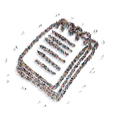 Grup insanlar şekli notlar çizgi film