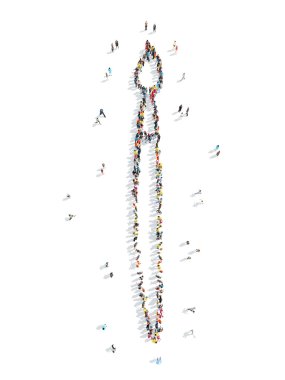 Grup insanlar şekli fırça çizgi film