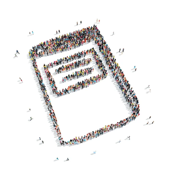 Group  people  shape  book cartoon — Stock Photo, Image