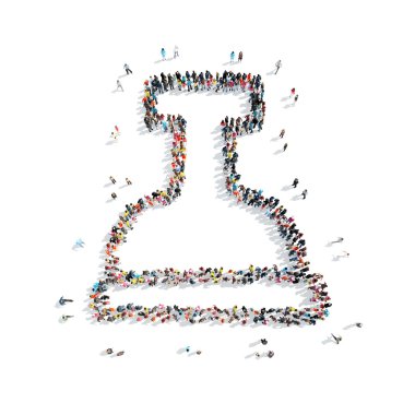 Grup insanlar şekli ampul tıp