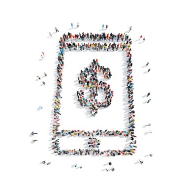 İnsanlar şekil telefon para çizgi film