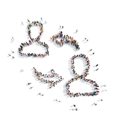 Grup insanlar şekil adam iletişim