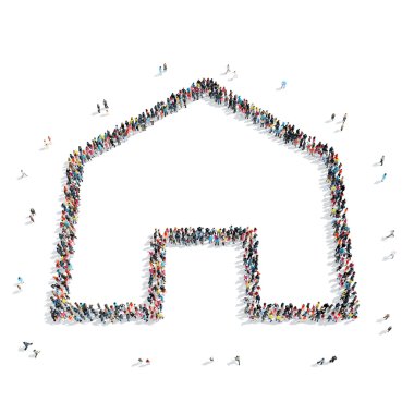 Grup insanlar ev şekil