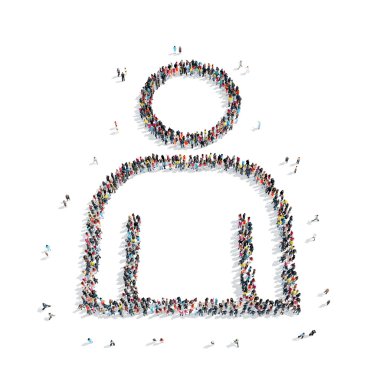 Grup insanlar izole adam şekil