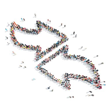 insanlar şekli ok çizgi film