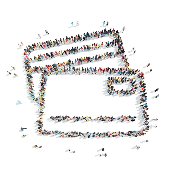 Grup insanlar para çizgi film şekil