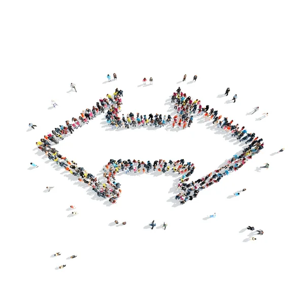 People  shape  arrow cartoon — Stock Photo, Image