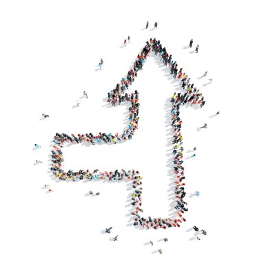 insanlar şekli ok çizgi film