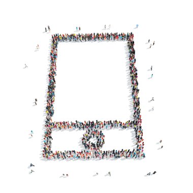 Grup insanlar şekli cep telefonu