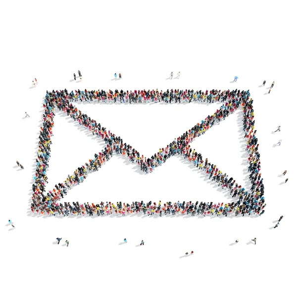 Grupo personas forma carta correo electrónico — Foto de Stock