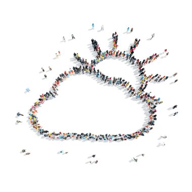 insanlar şekli bulut hava