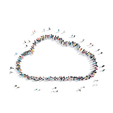 insanlar şekli bulut hava