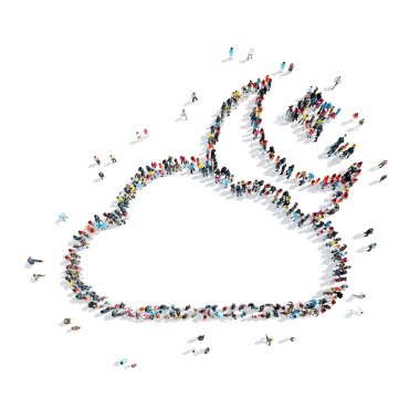 insanlar şekli bulut hava