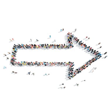 Grup şekil ok çizgi film