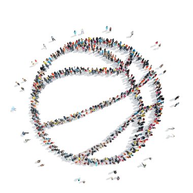 İnsanlar şekil spor top