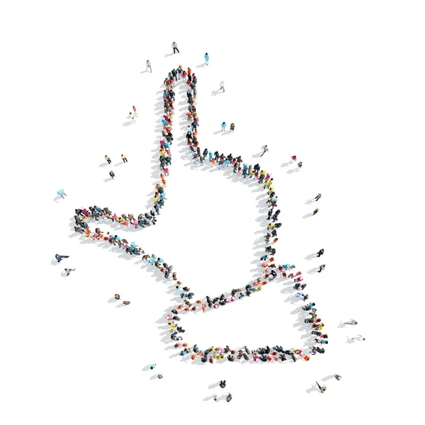 People  shape  hand cartoon — Stock Photo, Image