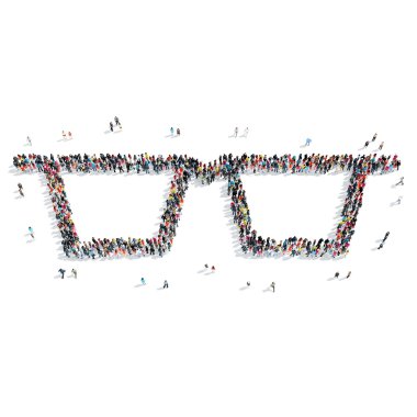 insanlar izole gözlük şekil