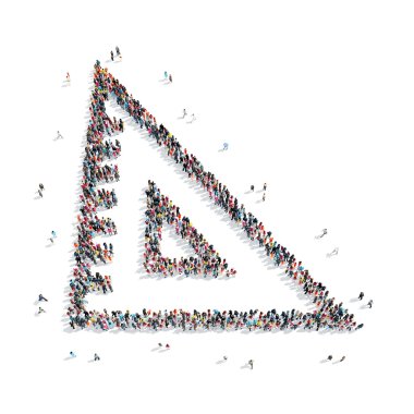 Grup insanlar şekli cetvel okul