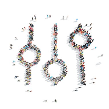 Grup insanlar şekil denetimi