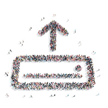 Grup insanlar şekli kere indirildi