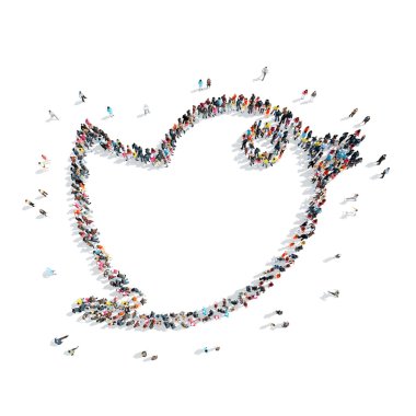 İnsanlar kuş şekli