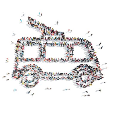 insanlar şekli troleybüs çizgi film