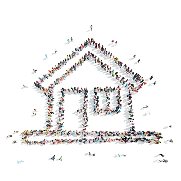 People shape  house cartoon — Stock Photo, Image