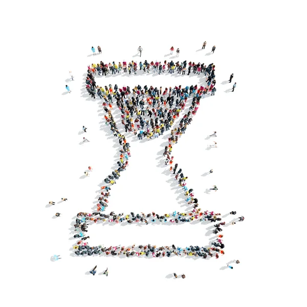 People  shape  hourglass cartoon — Stock Photo, Image