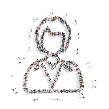 Grup insanlar izole adam şekil