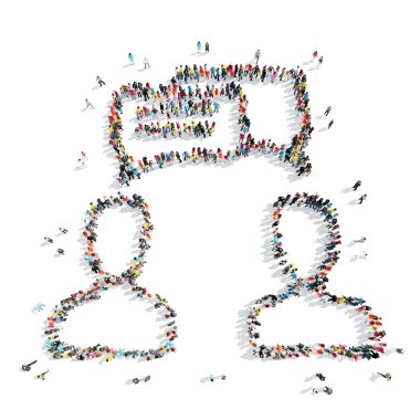 Grup insanlar izole adam şekil