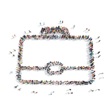 insanlar şekli evrak çantası çizgi film